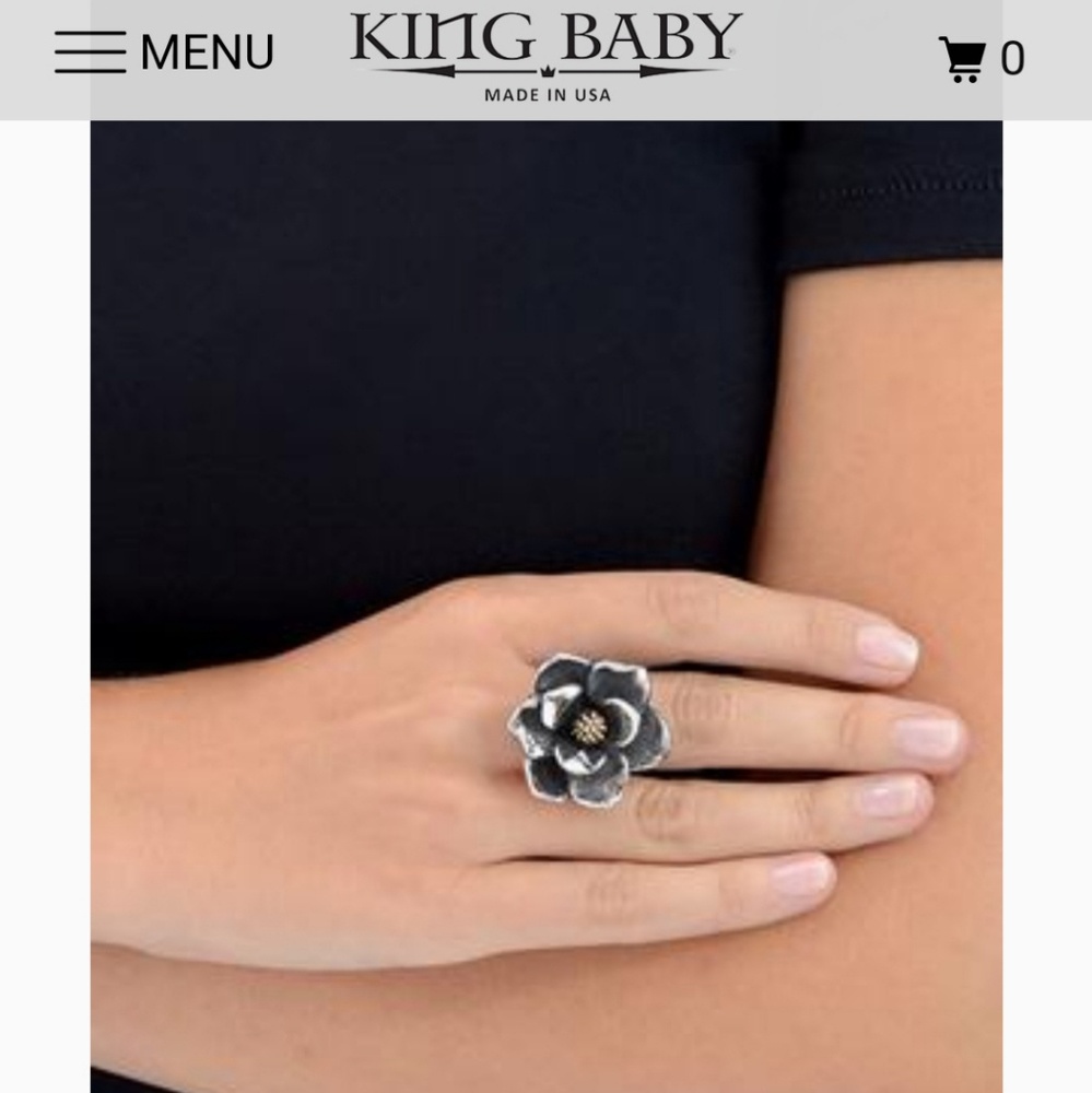 King Baby Studio silver magnolia ring